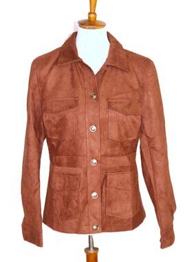 NWOT Futario Washed Faux Suede Jacket